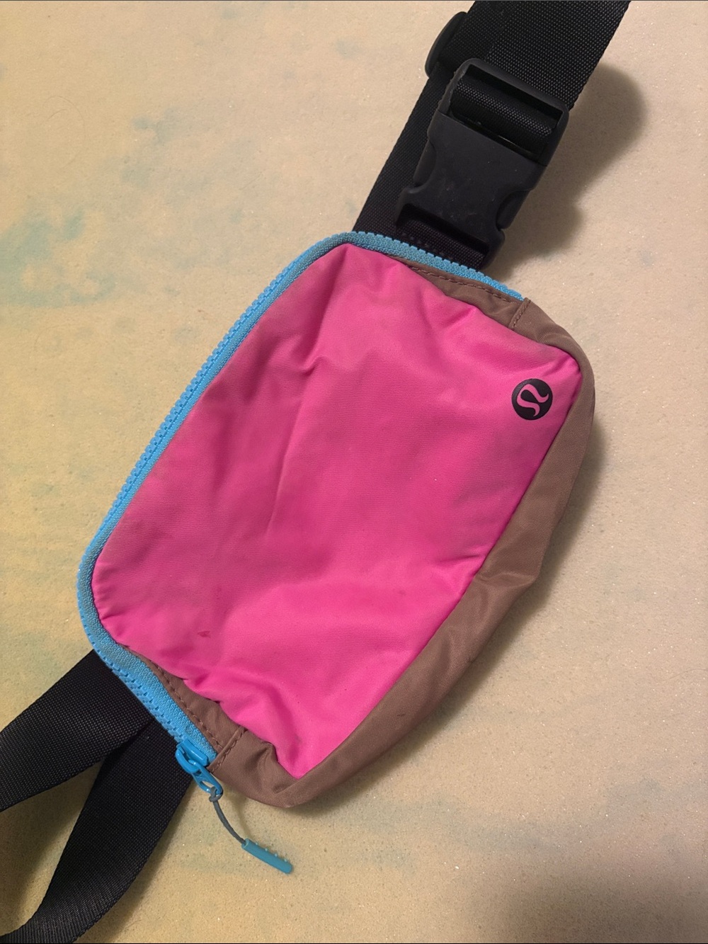 lululemon Pink, Tan & Blue Belt Bag